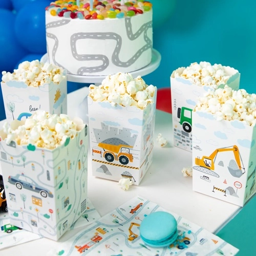 Pudełka papierowe na popcorn auta samochody 6x
